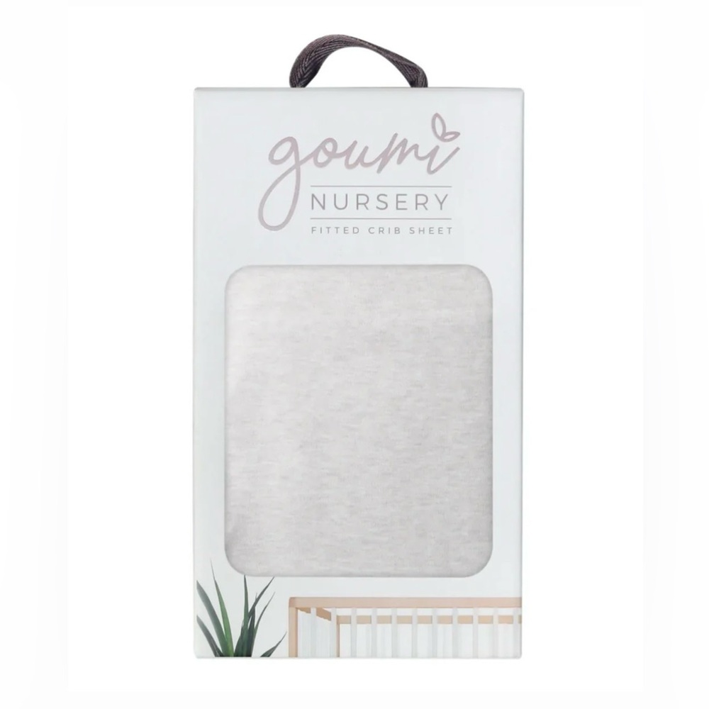 Goumi Gray Nursery Fitted Crib Sheet